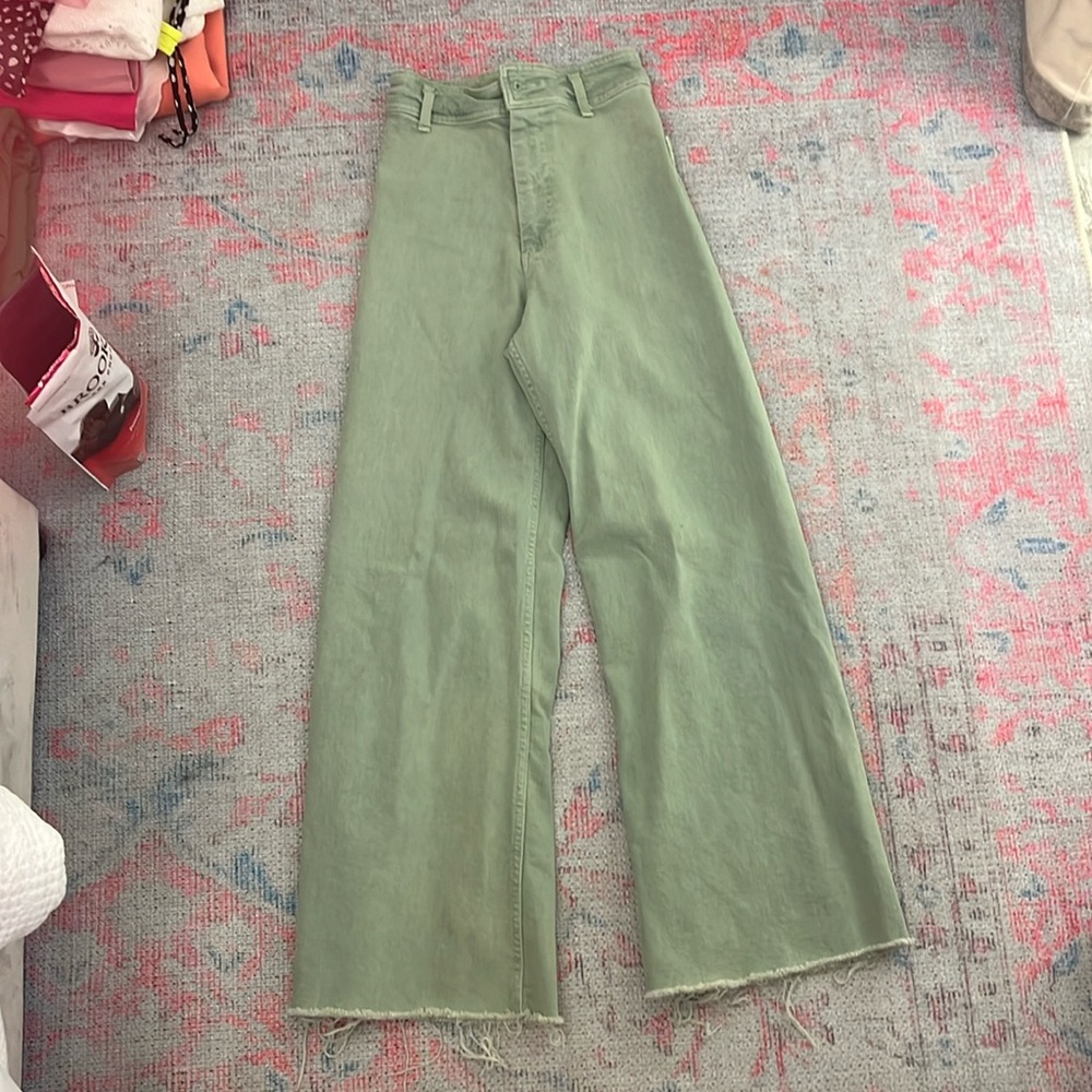 zara pants green size 0